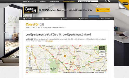 Une autre page du site de Century21