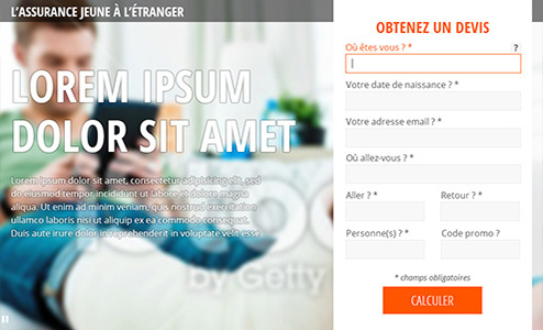 Version desktop du site jeunes et étudiants à l’étranger de Mondial Assistance