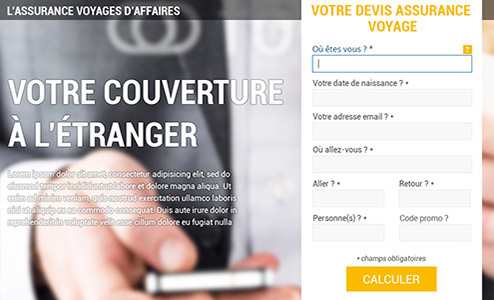 Version desktop du site business à l’étranger de Mondial Assistance