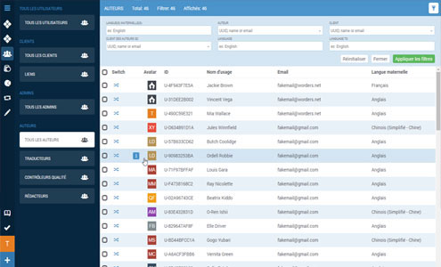 Page utilisateurs de Worders