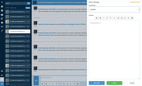 Page messagerie de Worders